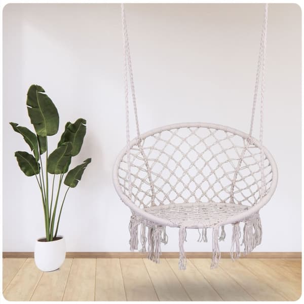 Hengende hage lenestol huske BOHO Beige