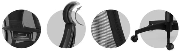 Kontorstol med micro mesh Praga - svart