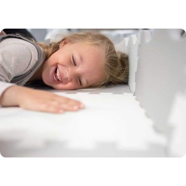 Skummåtte Puslespil 151x151cm 16 stk Ricokids Grey-Mint