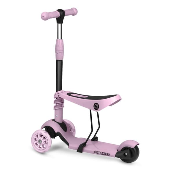 Kolmipyöräinen Scooter Ricokids Cubi - vaaleanpunainen
