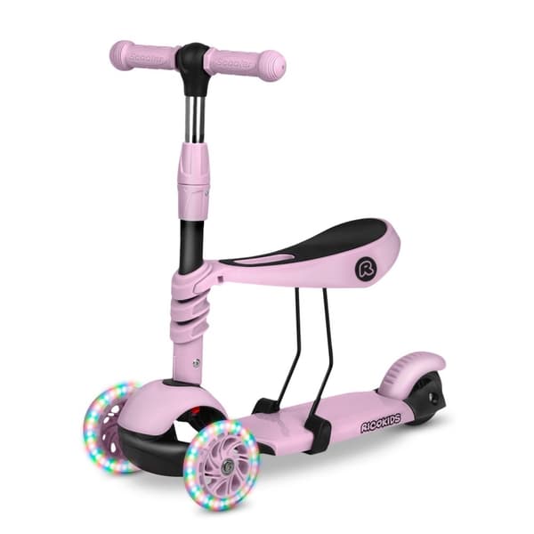 Kolmipyöräinen Scooter Ricokids Cubi - vaaleanpunainen