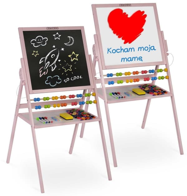 Roterbar magnetisk tavle Ricokids - Rosa