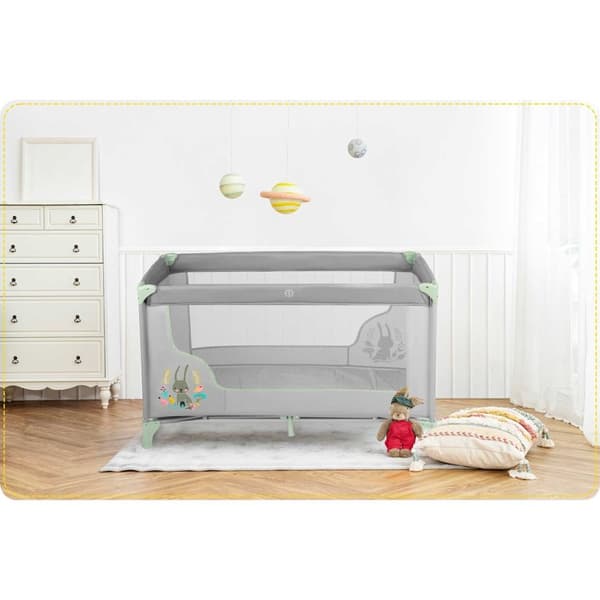 Rejseseng til børn 125 x 65 x 78 cm RK-240 grå-mint