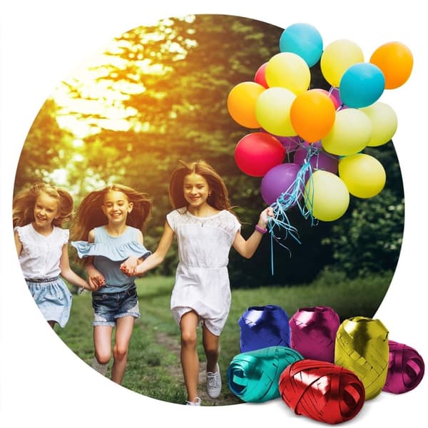 Helium ballonpakke med balloner og bånd, 0,42 m³