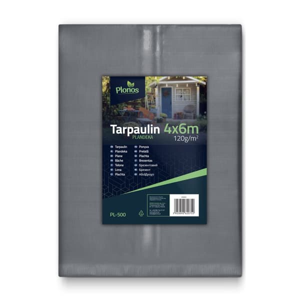 Slitesterk og vanntett presenning 400 x 600 cm, 120 g/m² - Plonos PL-500