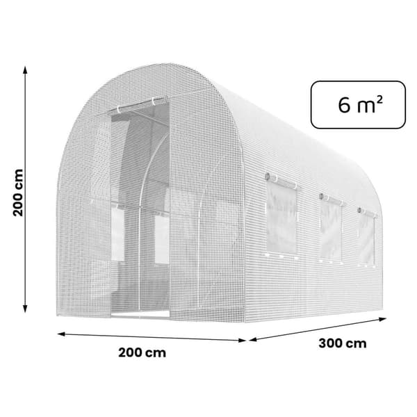 Drivhustunnel Folie 2x3m (6m²) Hvit Plonos