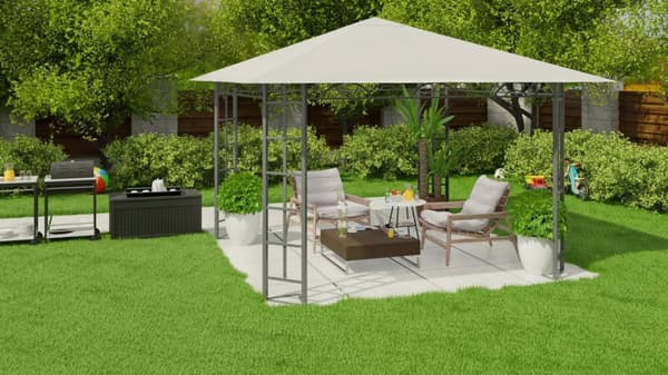 Beige havepavillon, telt 3x3m Plonos 4932