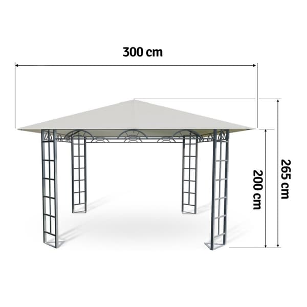 Beige havepavillon, telt 3x3m Plonos 4932