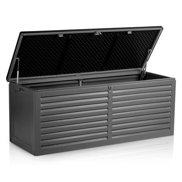 Hagekasse 143 x 57 x 53,5 cm, 390 liter, svartgrå