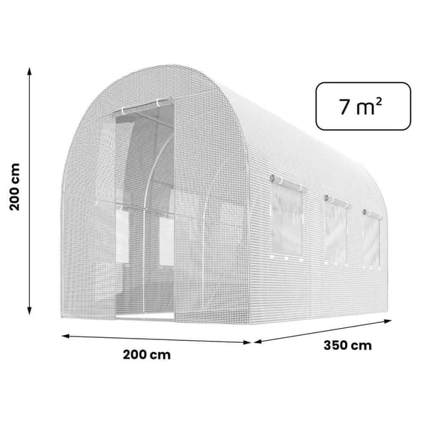 Överdrag för växthus 2x3,5m (7m²) vit Plonos