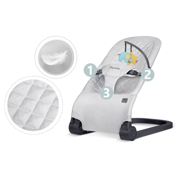 Babyhuske med leker NK-52 Nukido - lys grå