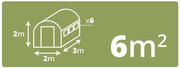 Drivhus tunneldug 2x3m 6m² Plonos