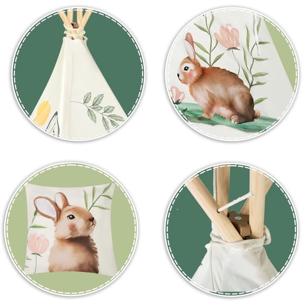 Tipi børnetelt Nukido - Beige
