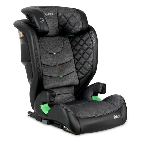 Autostol Nukido Louis sort-grå 15-36 kg ISOFIX