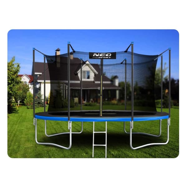 Trampoline for hage 13ft/404cm med indre sikkerhetsnett og stige Neo-Sport