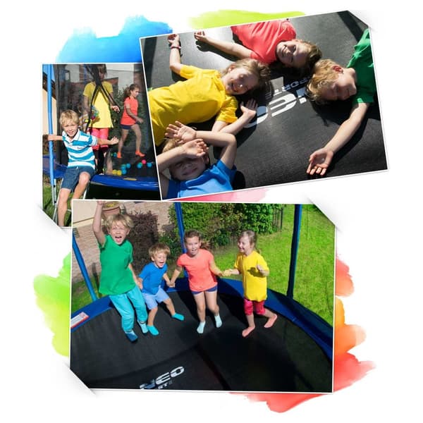 Trampoline for hage 13ft/404cm med indre sikkerhetsnett og stige Neo-Sport
