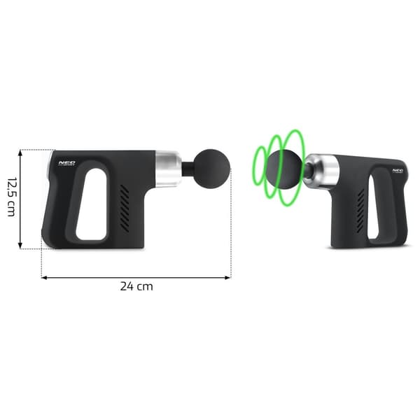 Kropsmassagepistol med 5 dyser NS-502 Neo-Sport Sort