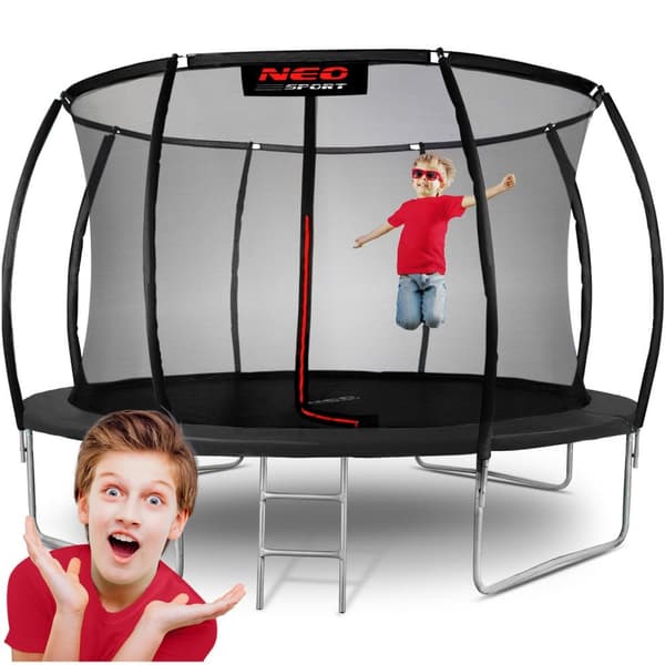 Trampolin til haven 12ft/374cm med indvendigt sikkerhedsnet Neo-Sport