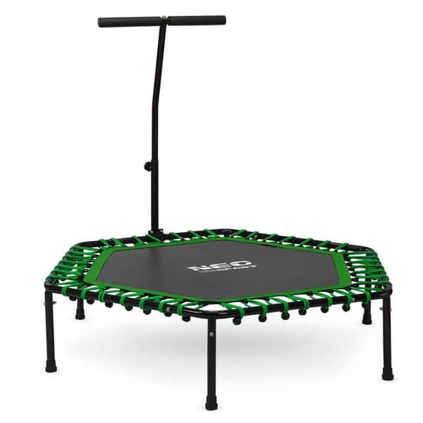 Fitness-trampoliini kahvalla 127 cm Neo-Sport - kuusikulmainen vihreä