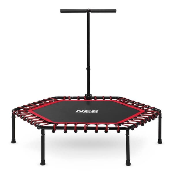 Fitness trampoline med håndtak 127 cm Neo-Sport - sekskantet rød