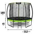 Miniatyrbillede 4 af 9: Profileret trampolin til haven 10ft/312cm med indvendigt beskyttelsesnet Neo-Sport