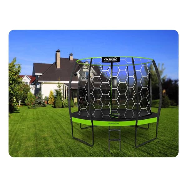 Profileret trampolin til haven 10ft/312cm med indvendigt beskyttelsesnet Neo-Sport