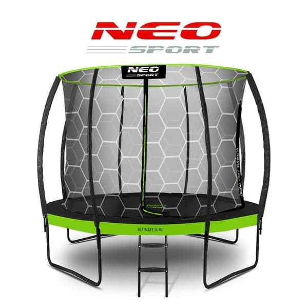 Profileret trampolin til haven 10ft/312cm med indvendigt beskyttelsesnet Neo-Sport