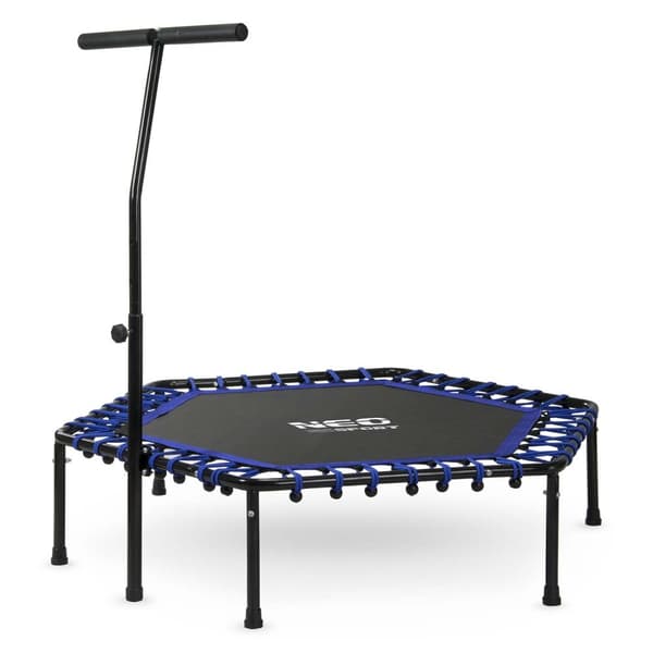 Fitness-trampoliini kahvalla 127 cm Neo-Sport - kuusikulmainen sininen