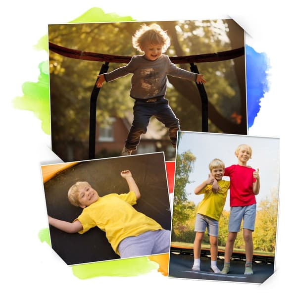 Trampolin för trädgården 152 cmI setet ingår:- Trampolin 152 cm- 6 ben- 6 stolpar med skumskydd- Inre säkerhetsnät med dragkedjaHuvudegenskaper:- Säke