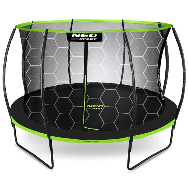 Trampolin til haven, 374 cm med indvendigt beskyttelsesnet fra Neo-Sport