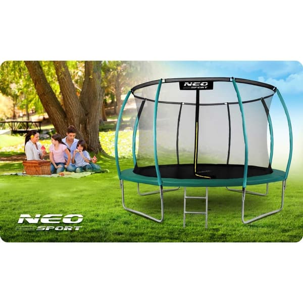 Profiltrampolin 12ft/374cm med inre skyddsnät från Neo-Sport