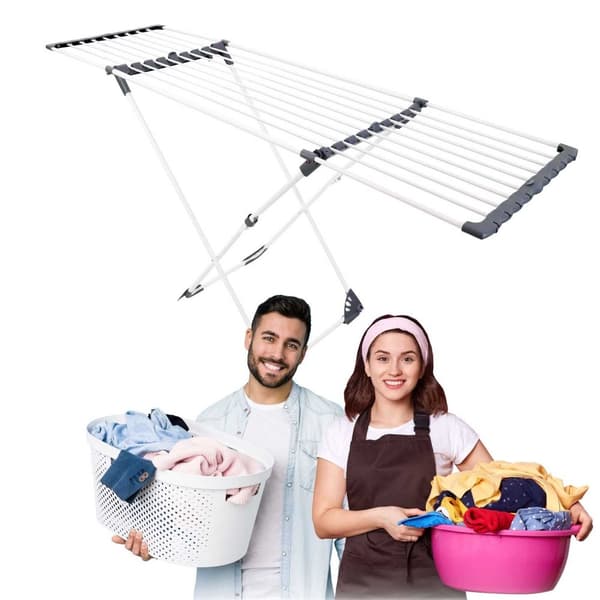 Teleskop tørkestativ med hjul Ursula, 20 meter