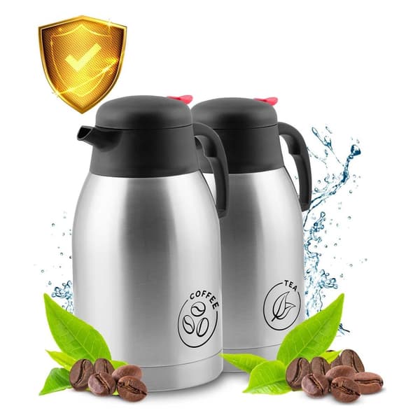 Sett med 2 vakuumkanner for kaffe og te, 2 liter, Berdsen BD-780