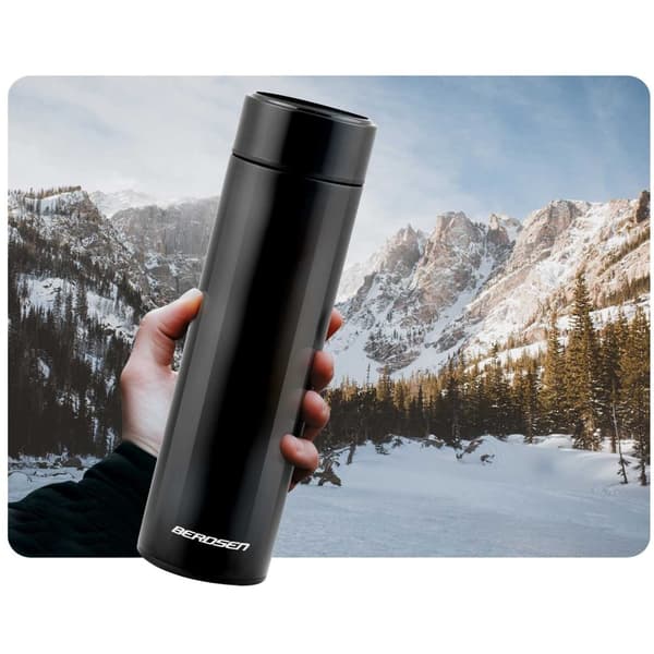 Tyhjiötermospullo 420 ml BD-782 Musta