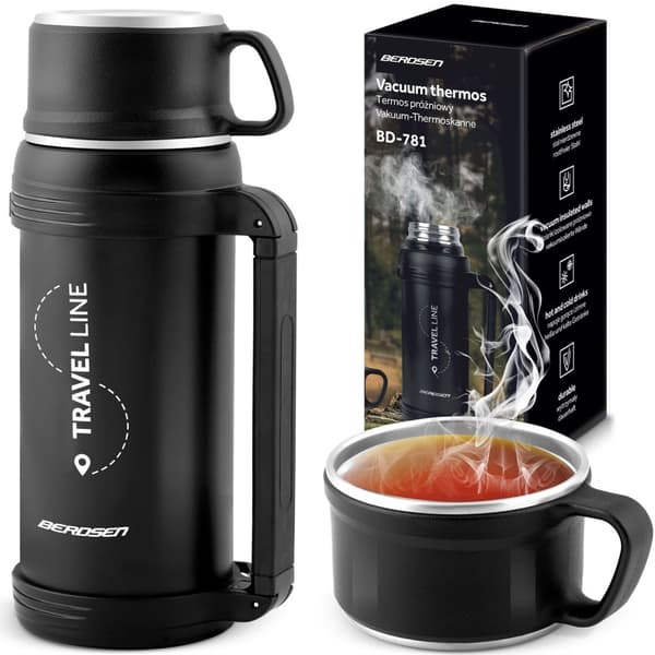 Tyhjiötermospullo 1500 ml BD-781 musta