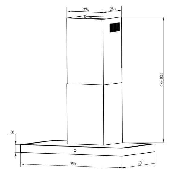 Elegant Kjøkkenhette 90 cm Sort Berdsen BT-218