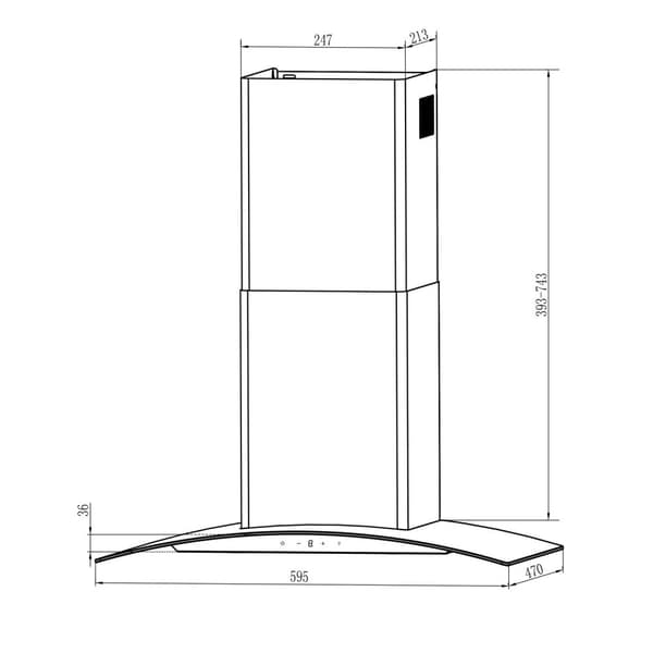 Elegant Kjøkkenhette 60 cm Sort Berdsen BT-216