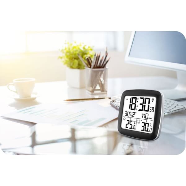 Sølvfarvet vejrstation med display BD-903