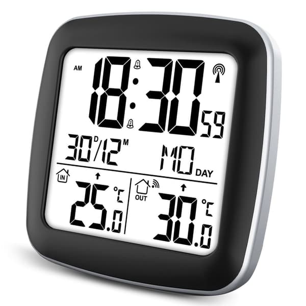 Sølvfarvet vejrstation med display BD-903