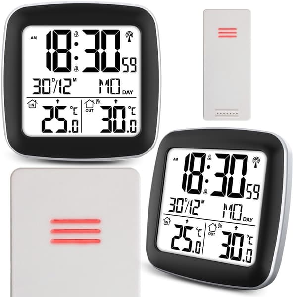 Sølvfarvet vejrstation med display BD-903