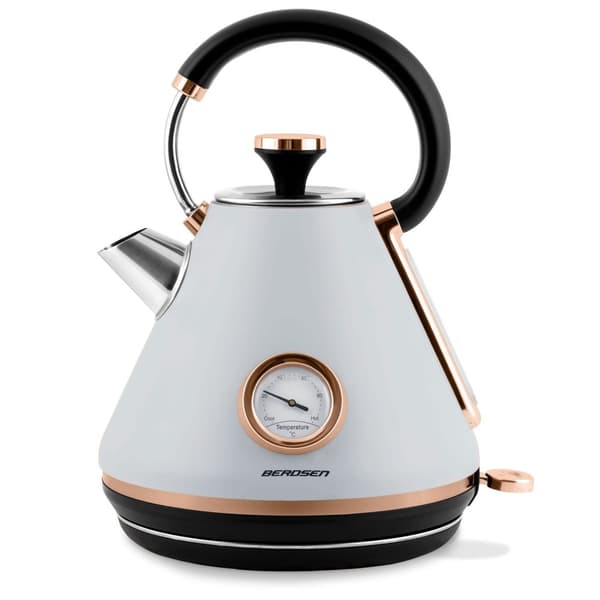 Elkedel med termometer, 1,7L, grå, BD-701