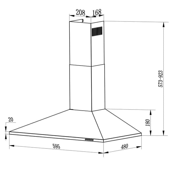 Elegant Kjøkkenhette 60 cm Berdsen BT-214 Sort