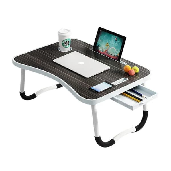 Herzberg HG-04173: Hopfällbart skrivbord med mugg- och tabletthållare