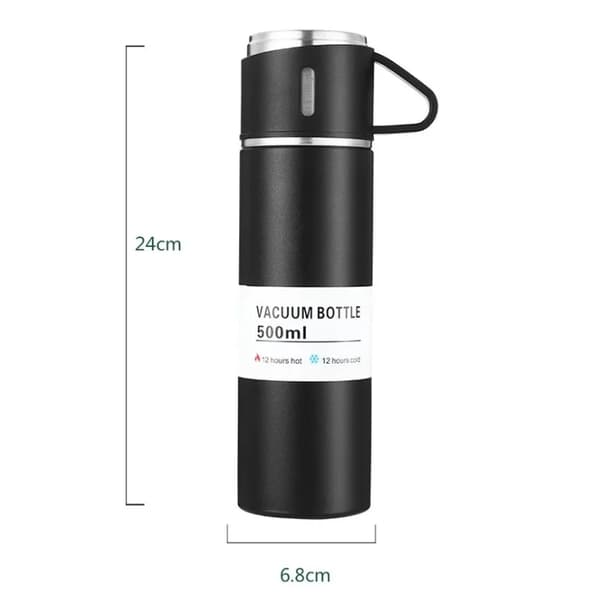 Herzberg HG-04210: Ruostumattomasta teräksestä valmistettu tyhjiöeristetty matkalämpöpullo - 500 ml