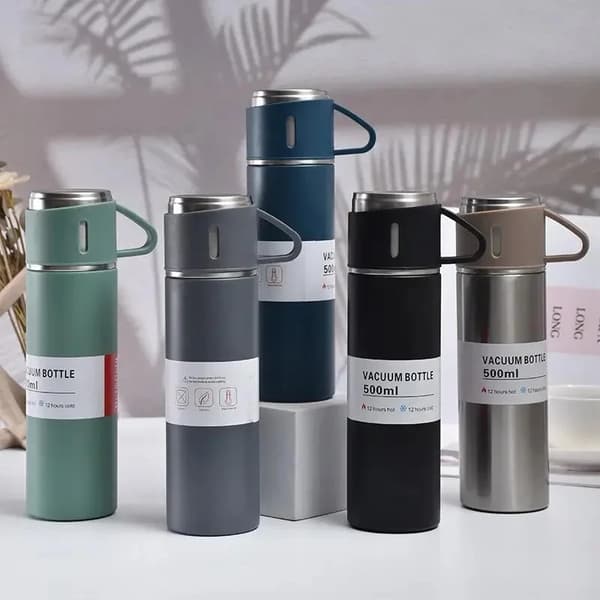 Herzberg HG-04210: Ruostumattomasta teräksestä valmistettu tyhjiöeristetty matkalämpöpullo - 500 ml