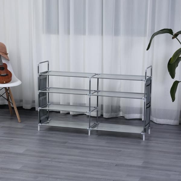Herzberg 7 Layer Opbevaring Skostativ -112x70cm Sort