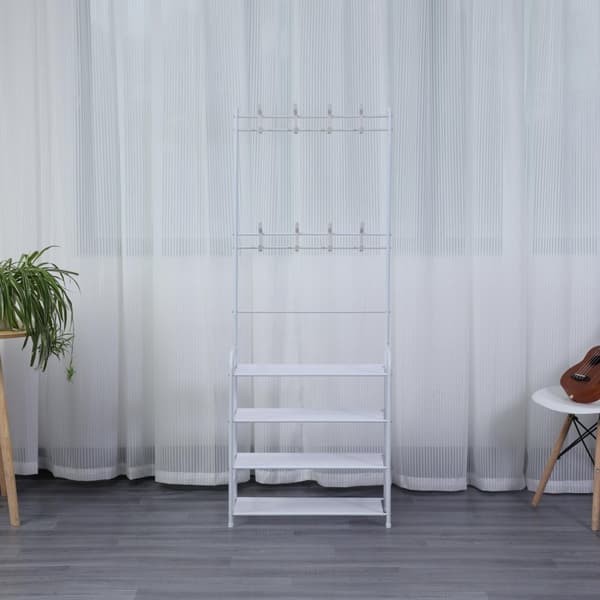 Herzberg 4-lags entryway klesstativ og oppbevaringsstativ i gang - 60x153cm