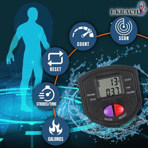 I-Kracht Total Fitness Crunch med Digital Monitor Sølv