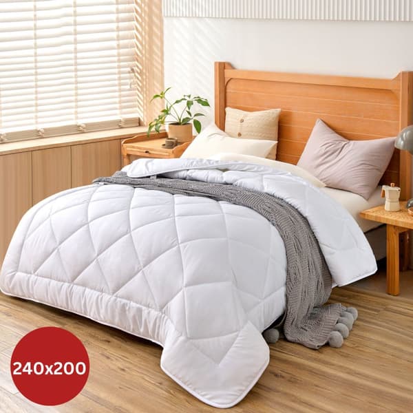 Herzberg HG-24267WD: Hvit dyne i 4-stjerners kvalitet - 240x200cm