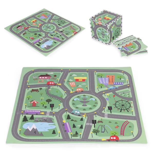Iso EVA-vaahtomuovimatto lapsille City 90,5x90,5 cm 21 kpl ECOTOYS
